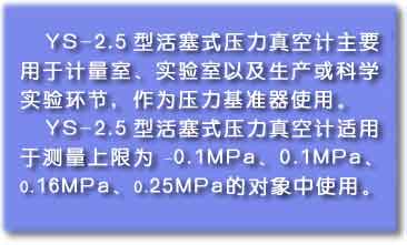 活塞壓力真空計(jì)用途